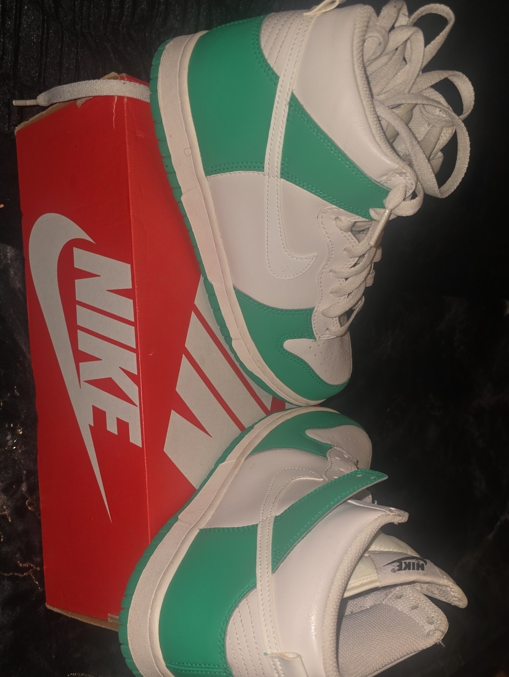 Nike White & Teal High Top Sneakers
